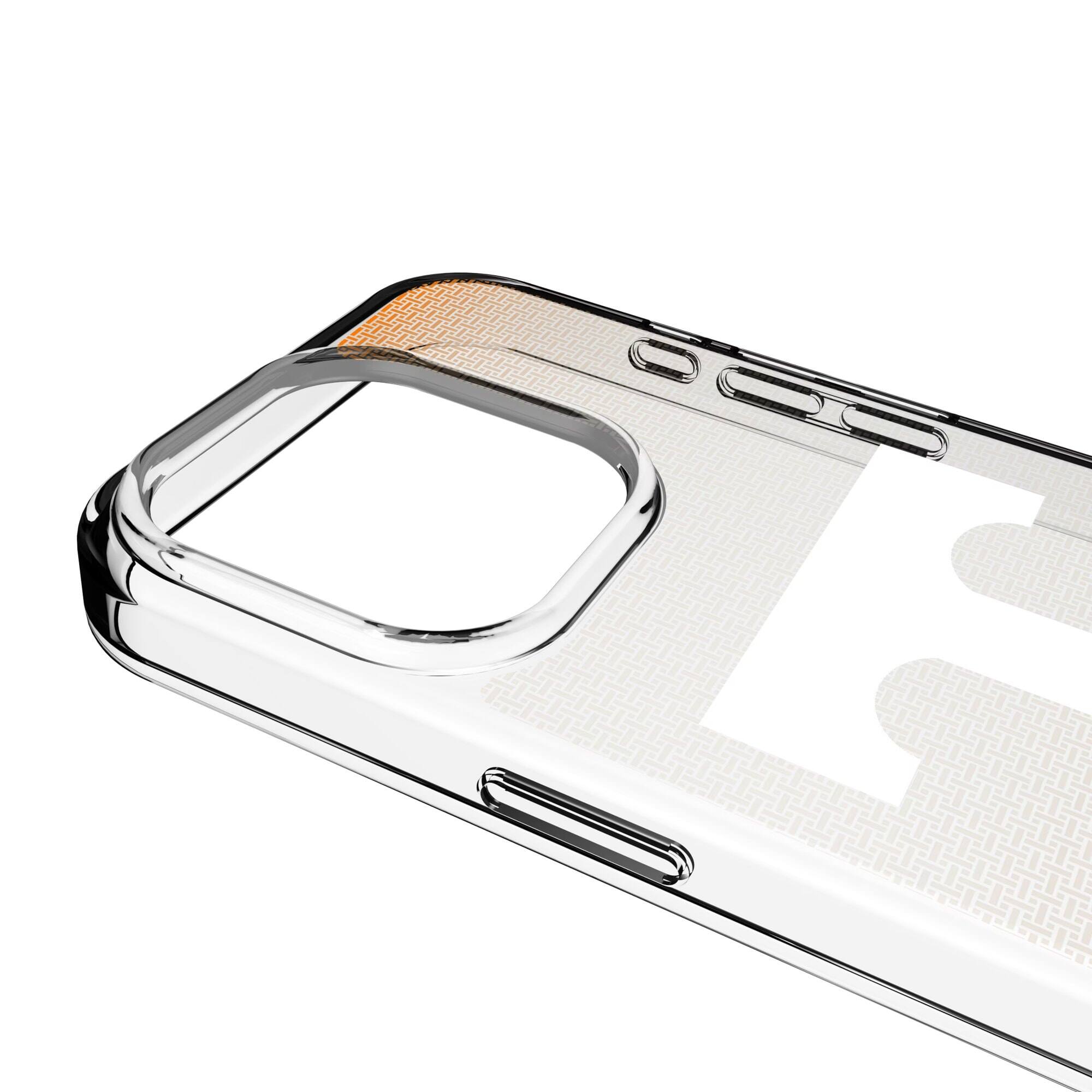 Alt View 2. Keyscaper - Tennessee Volunteers Linen Logo iPhone Clear Case - 14 Plus - Multicolor.