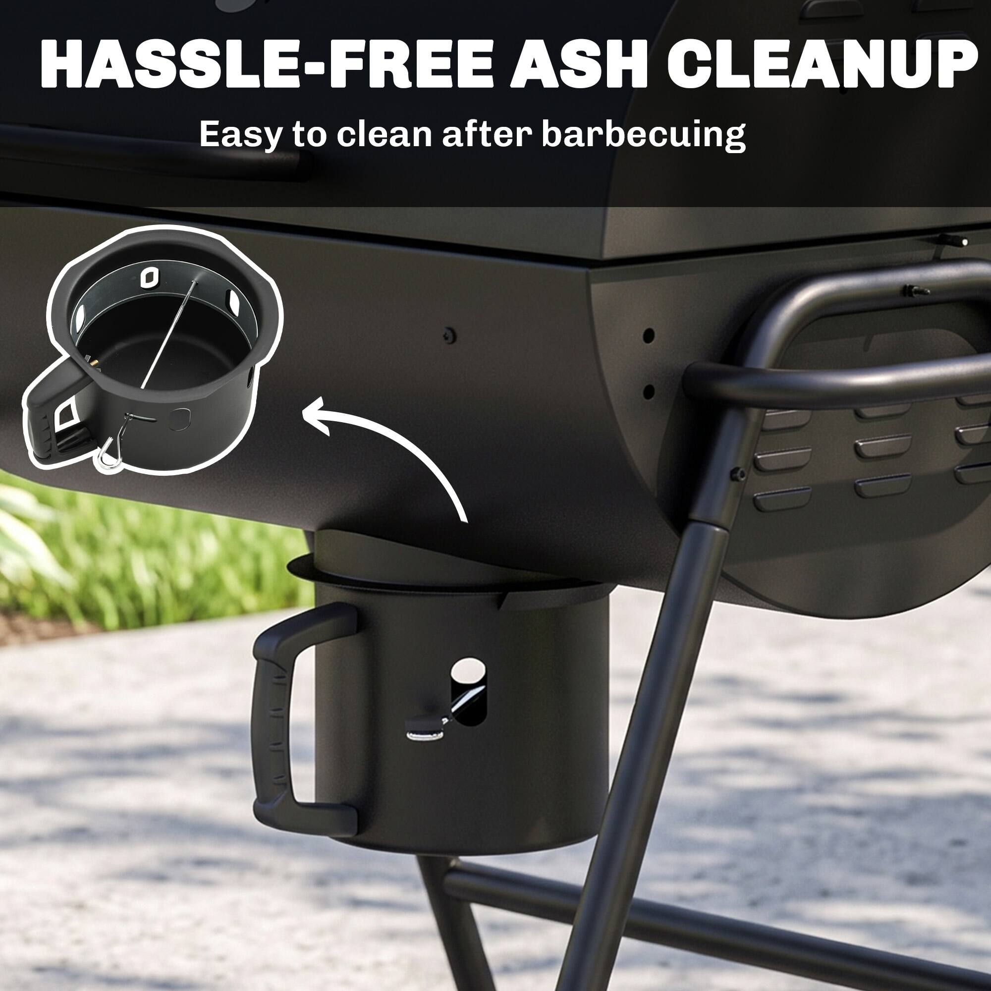HASSLE-FREE ASH CLEANUP  
Easy to clean after barbecuing