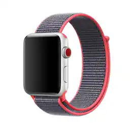 StrapsCo - Everyday Comfort Nylon Watch Band For Apple Watch - 40mm/41mm/42mm - Red & Grey