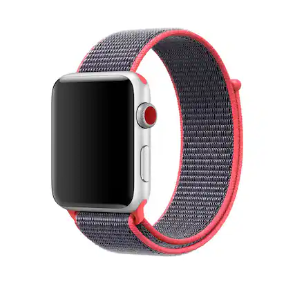 Front. StrapsCo - Everyday Comfort Nylon Watch Band For Apple Watch - 40mm/41mm/42mm - Red & Grey.