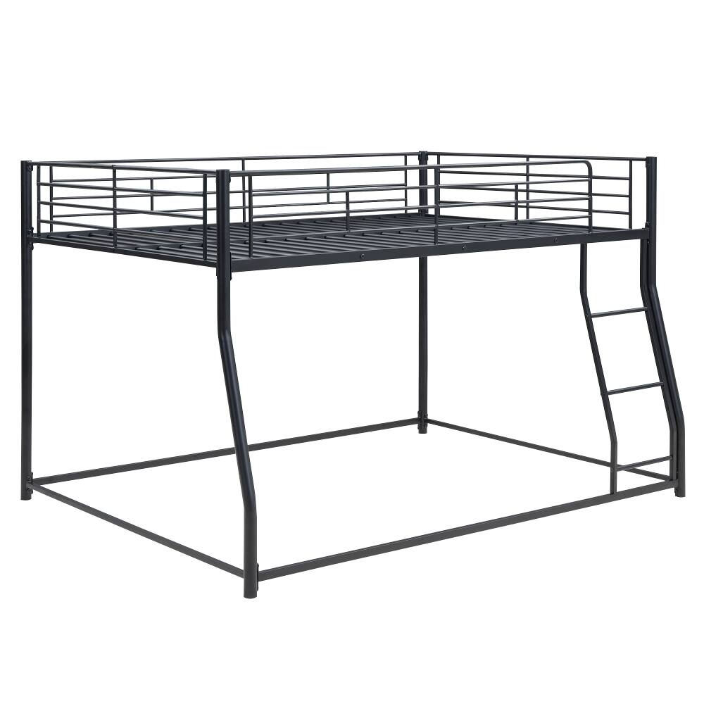 Alt View 8. Loheer - Loheer Full XL Over Queen Bunk Bed Black Metal Floor Bed Frame - Black.