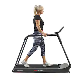 Sunny Health & Fitness - Smart Motorized Treadmill with Handrails - Gray