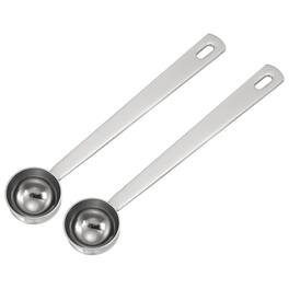 Unique Bargains - 2pcs Measuring Spoon, 5ml Long Handle Table Scoop Teaspoon for Coffee Tea Sugar Cooking Baking - Silver