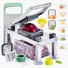 Front. VEVOR - Vegetable Chopper Mandoline Slicer, All-in-1 Food Veggie Cutter with 9 Stainless Steel Blades - Bright Silver.