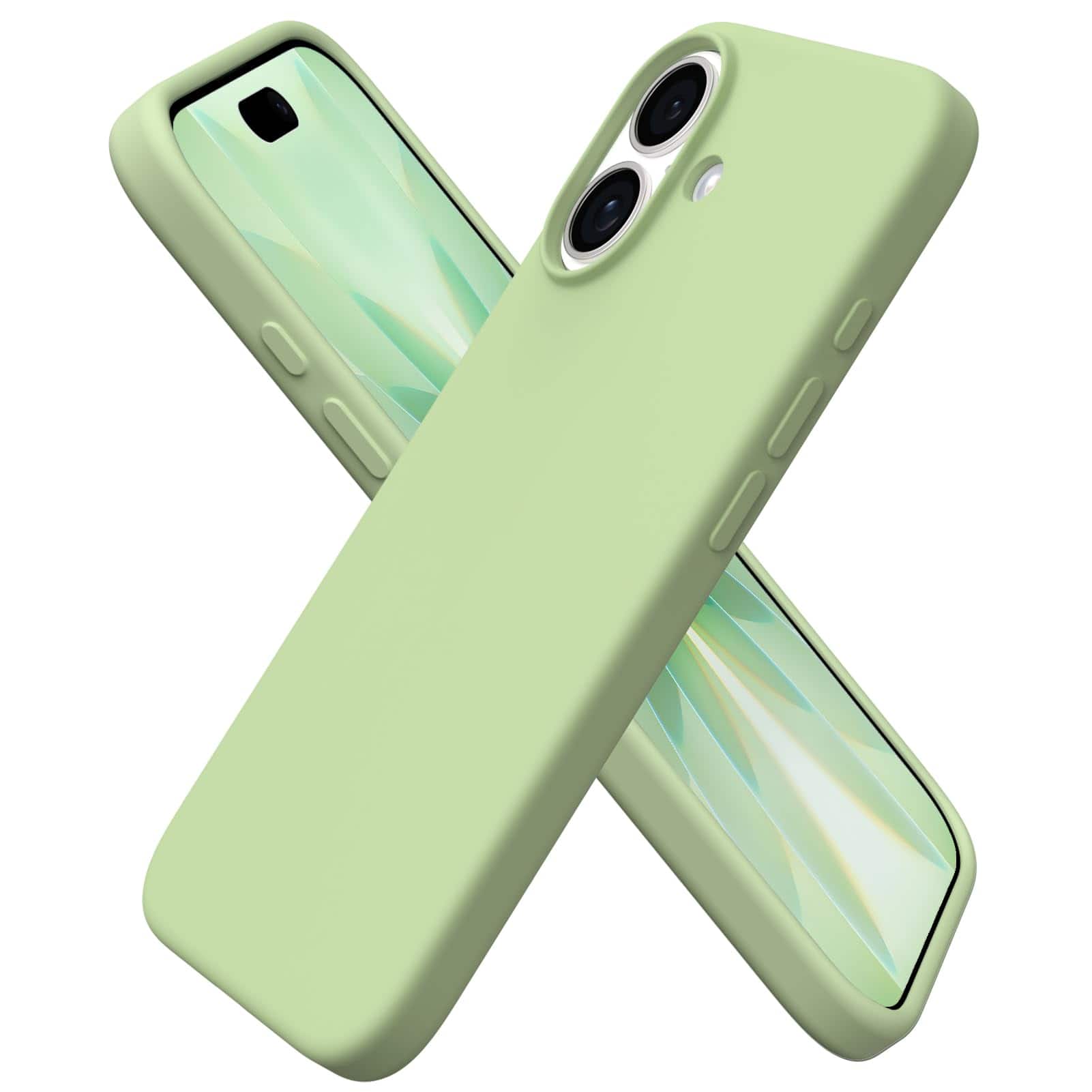 Front. Ornarto - ORNARTO Designed for iPhone 17 Case 6.3", Liquid Silicone Soft Gel Rubber Shockproof Protective Case-Matcha - Matcha.