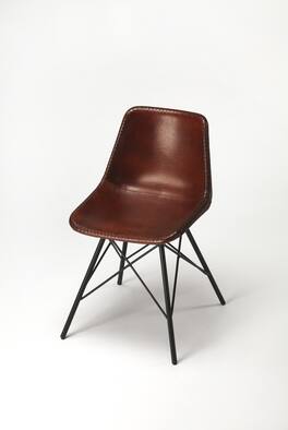 Hivvago - 21 Inch Faux Leather Side Chair - Brown