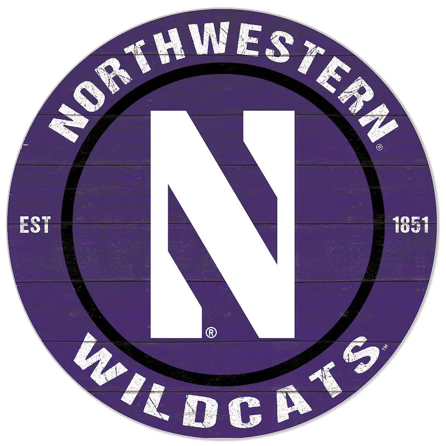 Jardine Northwestern Wildcats 20'' x 20'' Indoor/Outdoor Circle Sign