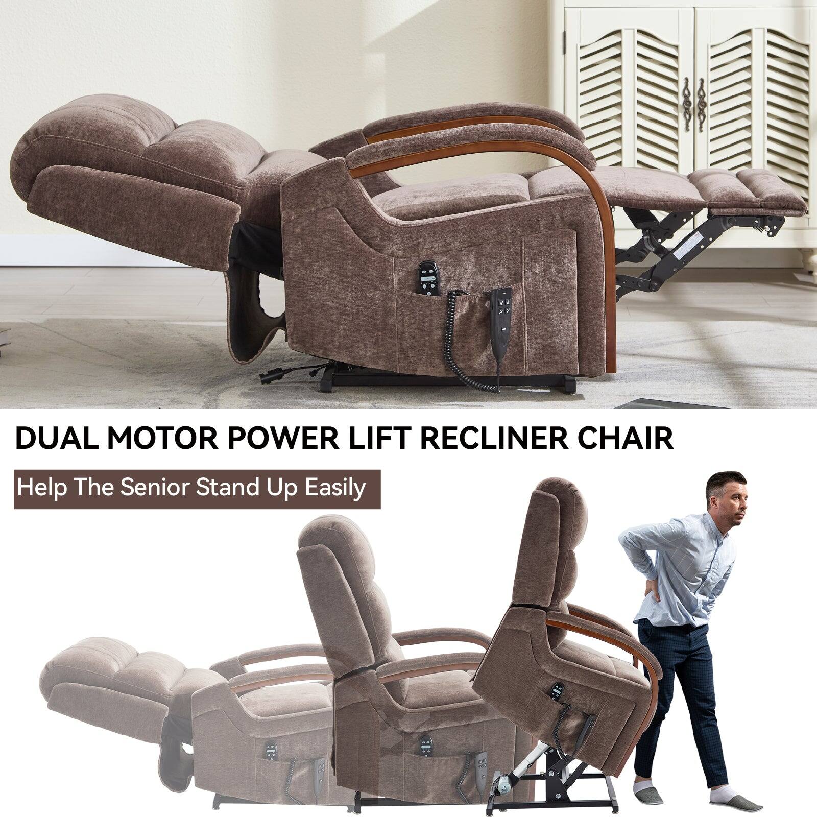 DUAL MOTOR POWER LIFT RECLINER CHAIR  
Help The Senior Stand Up Easily