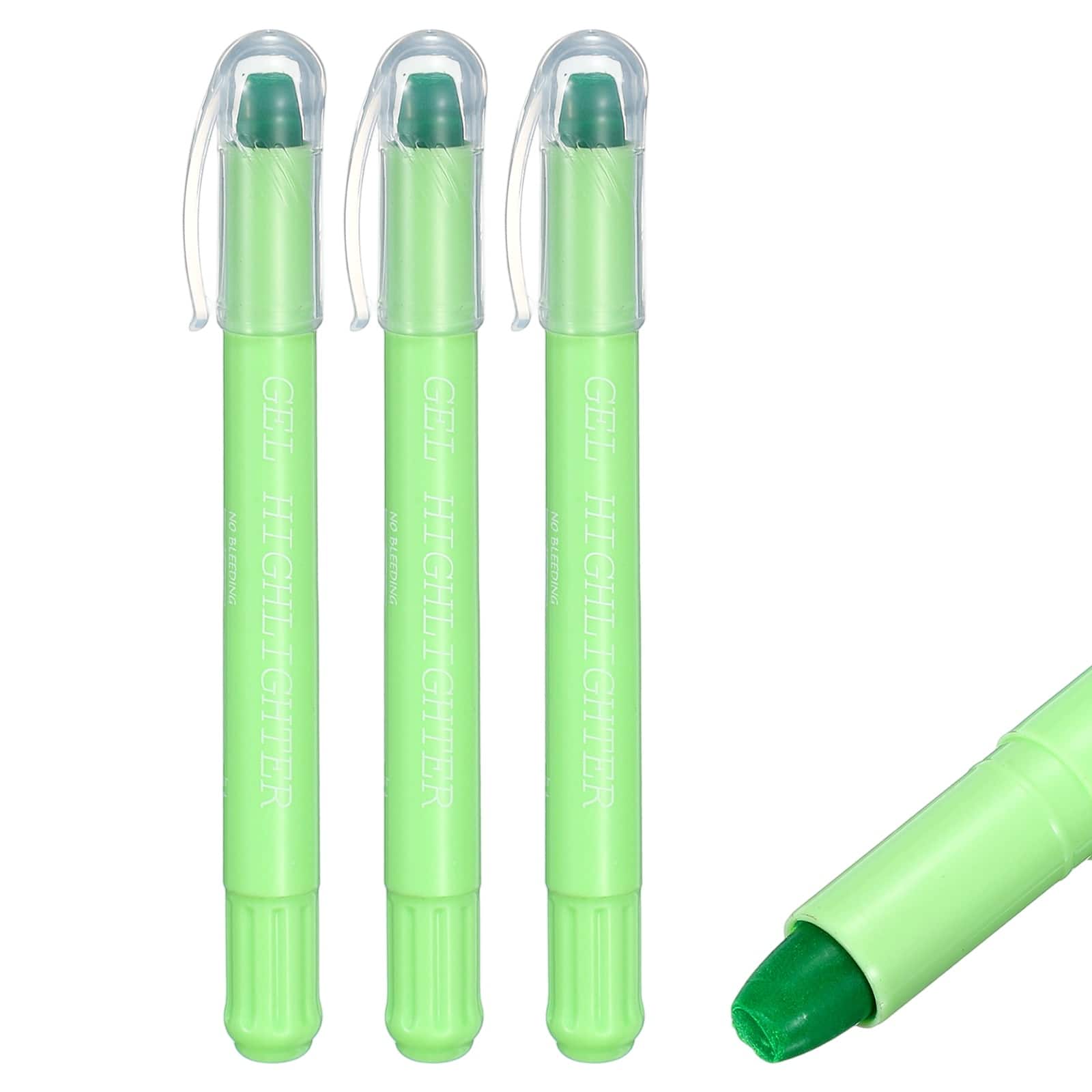Unique Bargains - 3pcs Gel Highlighters, No-Bleed Wax Crayon, Neon Twist-Up Stick for Office & Books - Green price history on PriceWatchPro