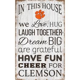 Fan Creations - Clemson Tigers 11'' x 19'' Team In This House Sign - Multicolor