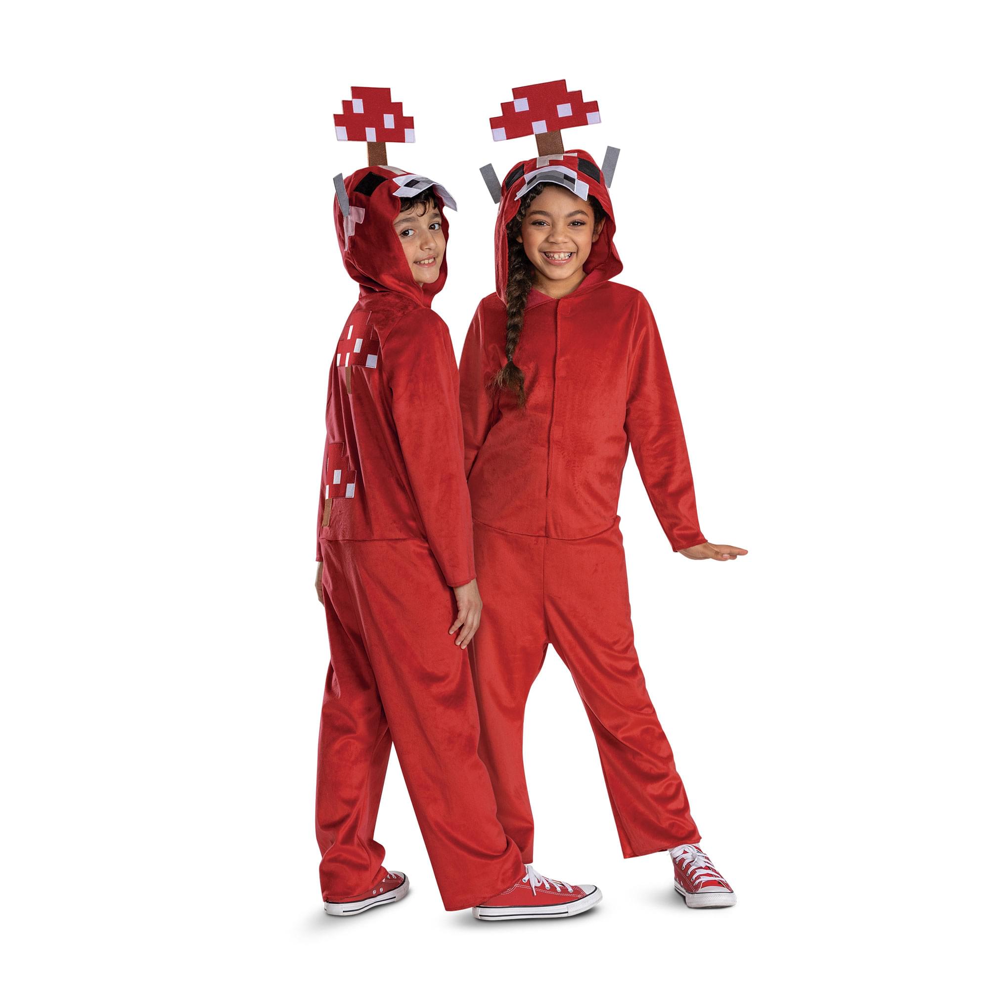 Front. Disguise - Minecraft Mooshroom Hooded Child Costume Jumpsuit | Medium 7-8 - Multi-Colored.