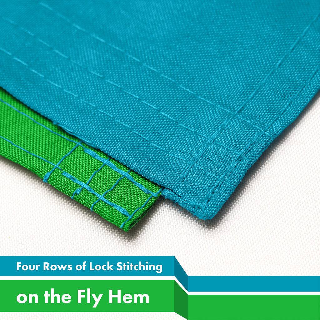 Four Rows of Lock Stitching on the Fly Hem