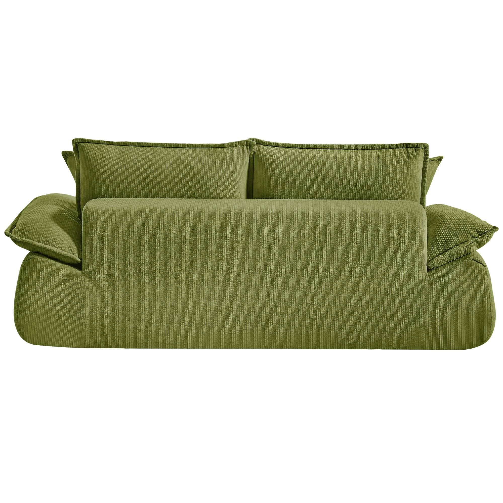 Alt View 8. Meqiodas - Boneless Loveseat, 2-Seater Boneless Sofa with Removable Cushions & 2 Pillows, Small Couch for Living Room, Apartments - Green.