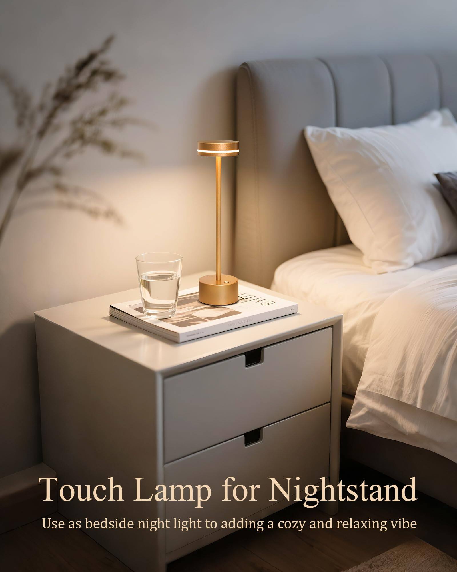 Touch Lamp for Nightstand  
Use as bedside night light to add a cozy and relaxing vibe