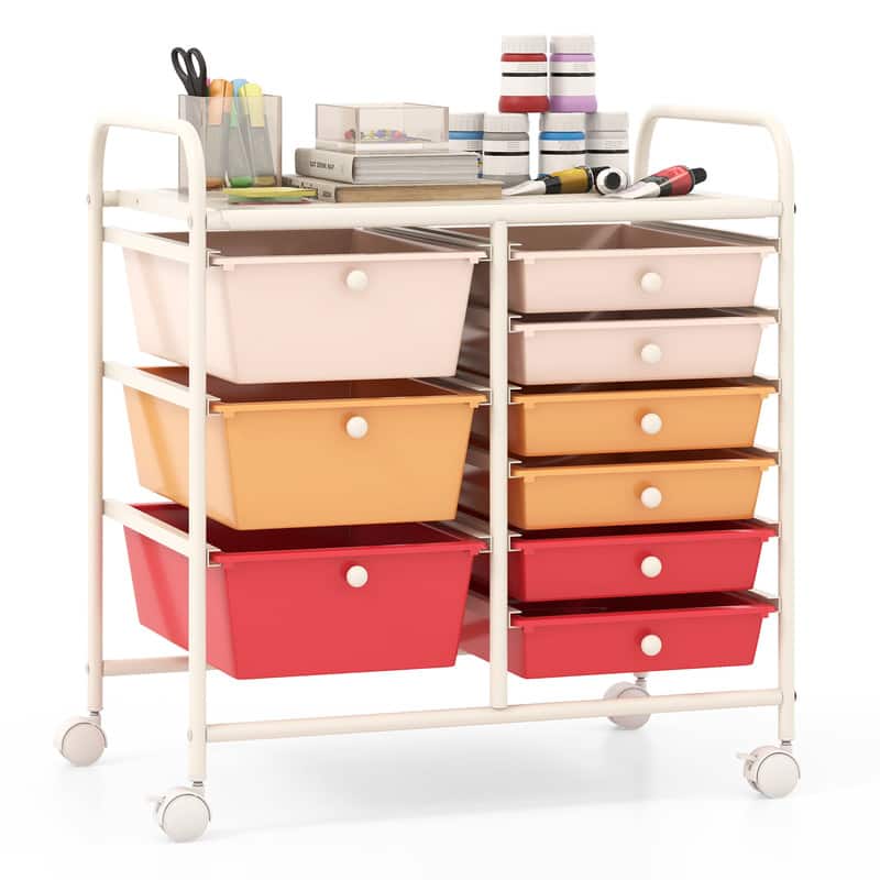 WELLFOR - 9-Drawer Utility Rolling Storage Cart with Metal Tabletop &Metal Frame,Drawer Organizer for Craft Office School Storage - Macaron price history on PriceWatchPro