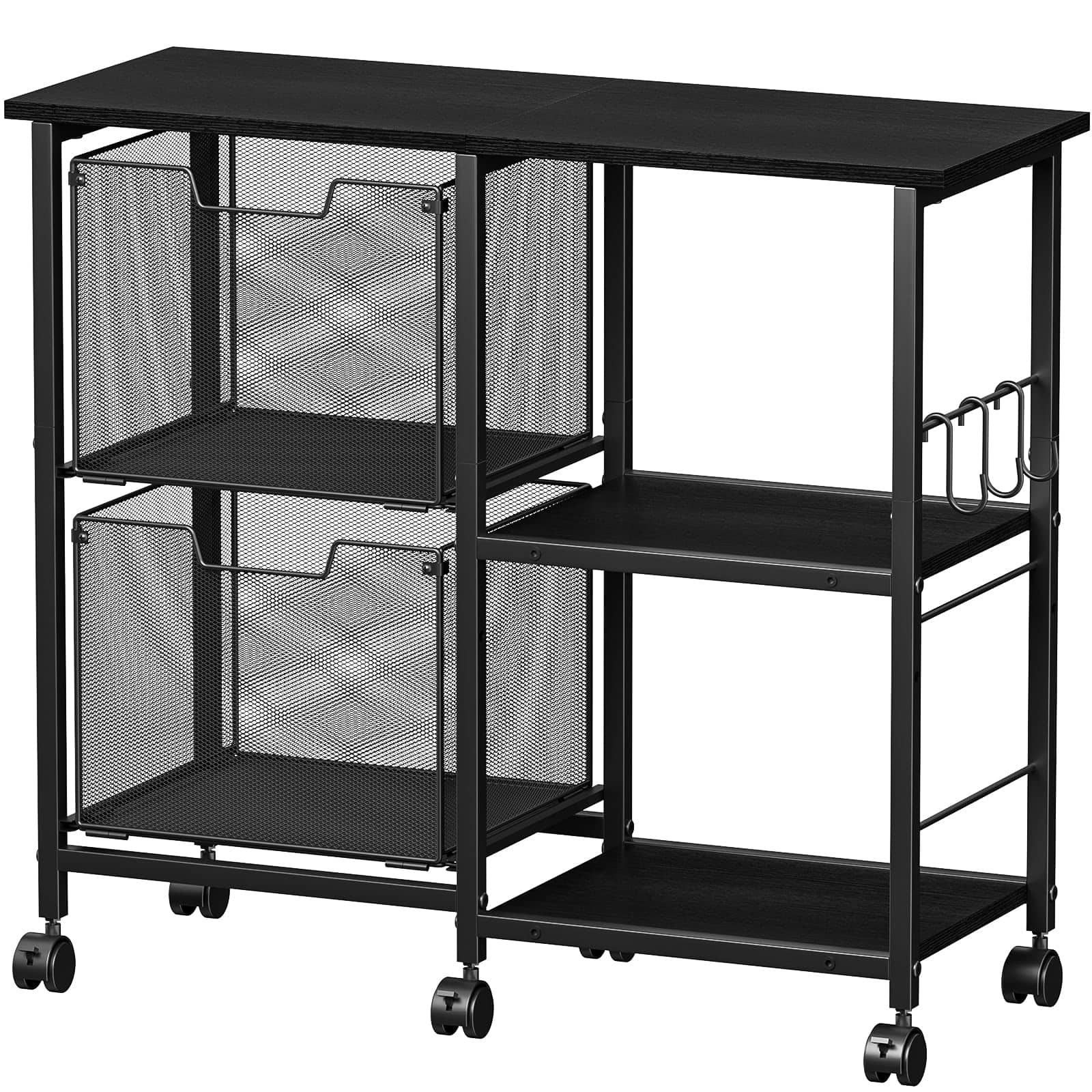 Earthley Blooms - Rolling File Cart Storage Drawers Under Desk Hanging Folder Organizer Wheels Printer Stand Utility Craft Fi...