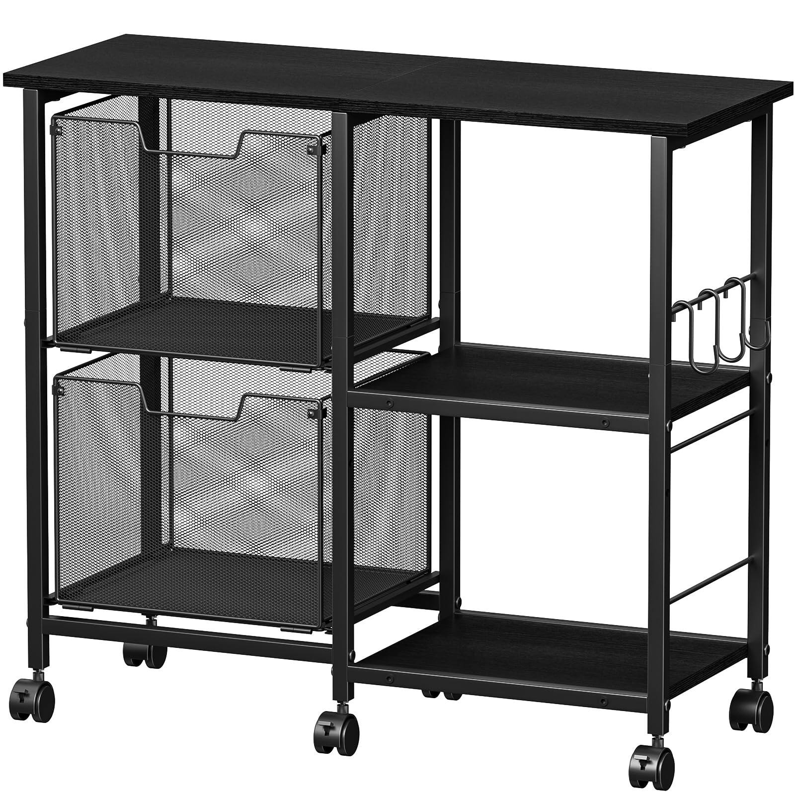 Front. Earthley Blooms - Rolling File Cart Storage Drawers Under Desk Hanging Folder Organizer Wheels Printer Stand Utility Craft Fi....