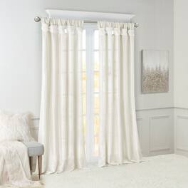BreeBe - Twist Tab Lined Window Curtain Panel 50x108' - White