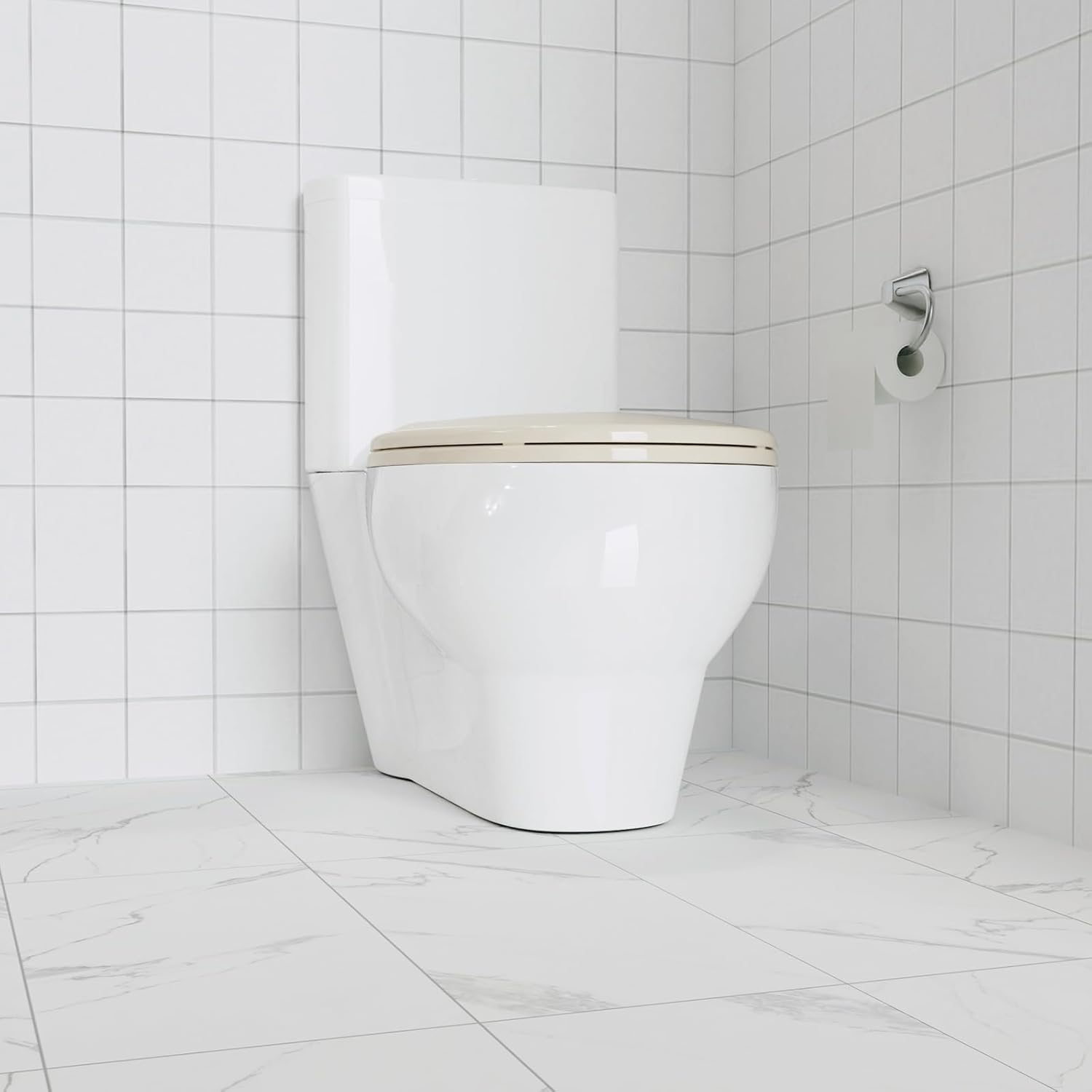 Back. Jojoka - Toilet Seat Elongated Toilet Seat with Slow Close Easy Clean Easy Installation - Chrome.