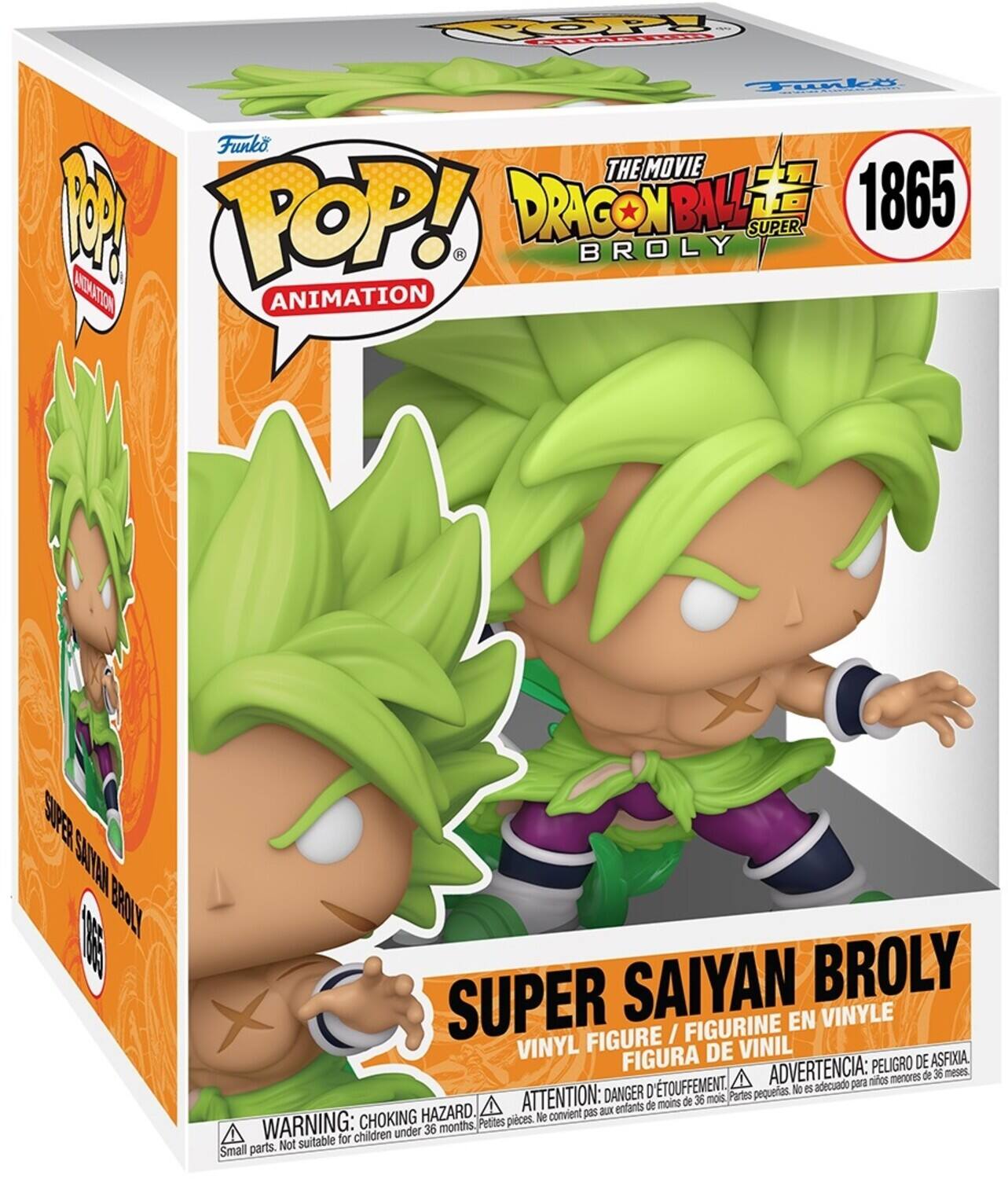 POP! Animation, Funko, The Movie, 1665, Dragon Ball Super, 1865, Broly, Super Saiyan, Broly, Vinyl Figure, Vinyl Figurine, Figura de Vinil, Advertencia: Peligro de Asfixia, Attention: Danger d'étouffement, Warning: Choking Hazard, Not suitable for children under 36 months, Small parts. Not suitable for children under 36 months.