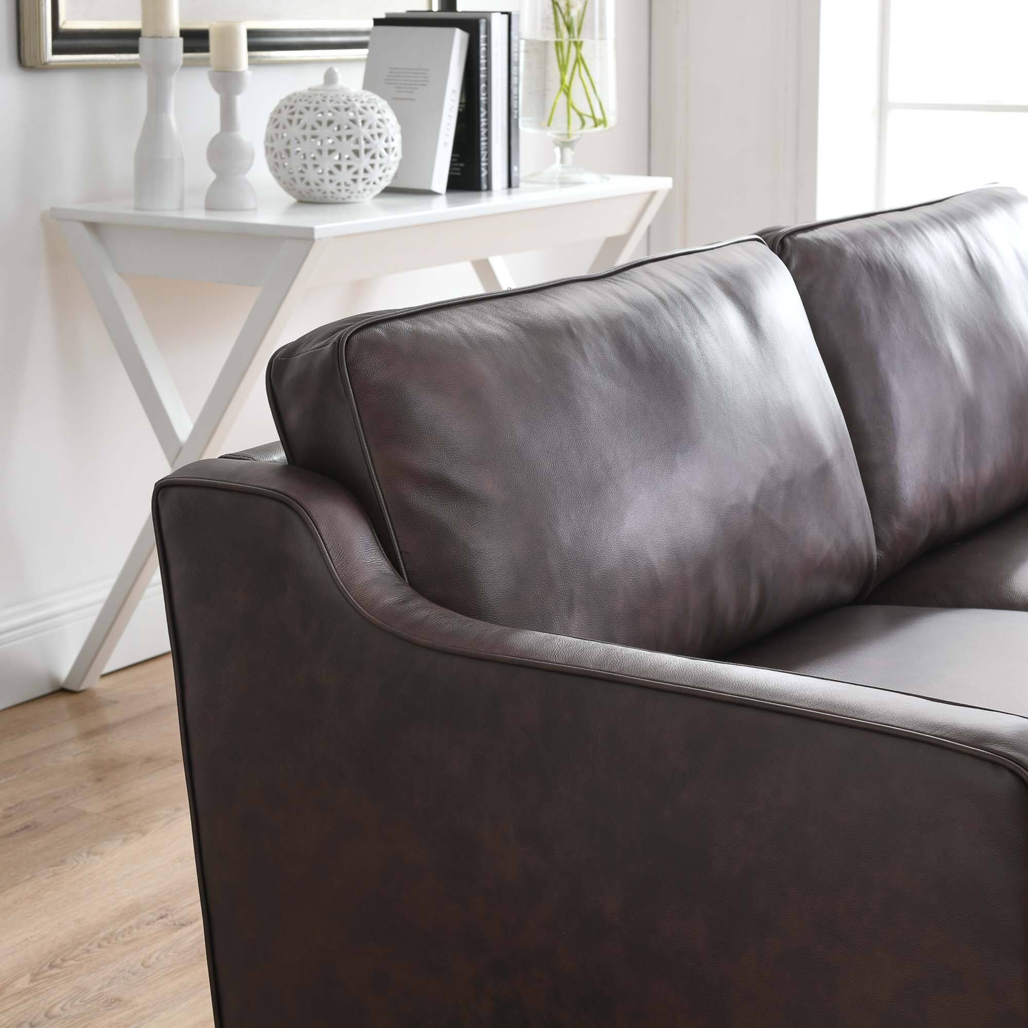 Alt View 4. Modway - Impart Genuine Leather Sofa by Modway - Brown.