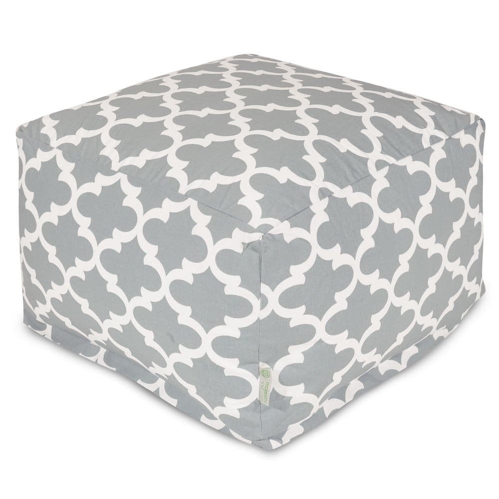 Majestic Home - Ottoman Pouf Trellis - Gray
