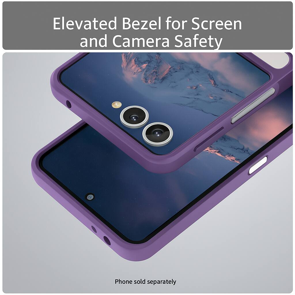Elevated Bezel for Screen and Camera Safety. Phone sold separately.