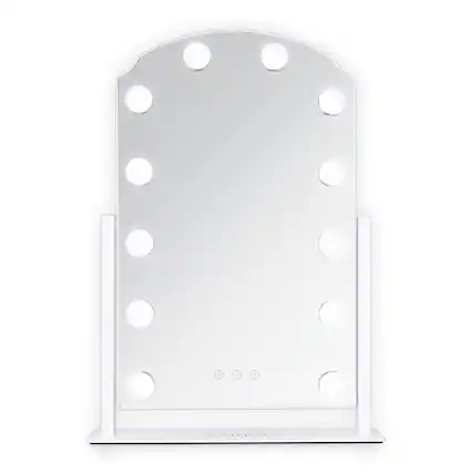 Front. Zadro - Zadro Scalloped Edge Hollywood LED Vanity Mirror 12" x 19" - White.