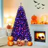 Front. Costway - Costway 7 FT Halloween Tree Artificial Decoration Tree with 1040 Branch Tips 6 Lighting Modes - Black.