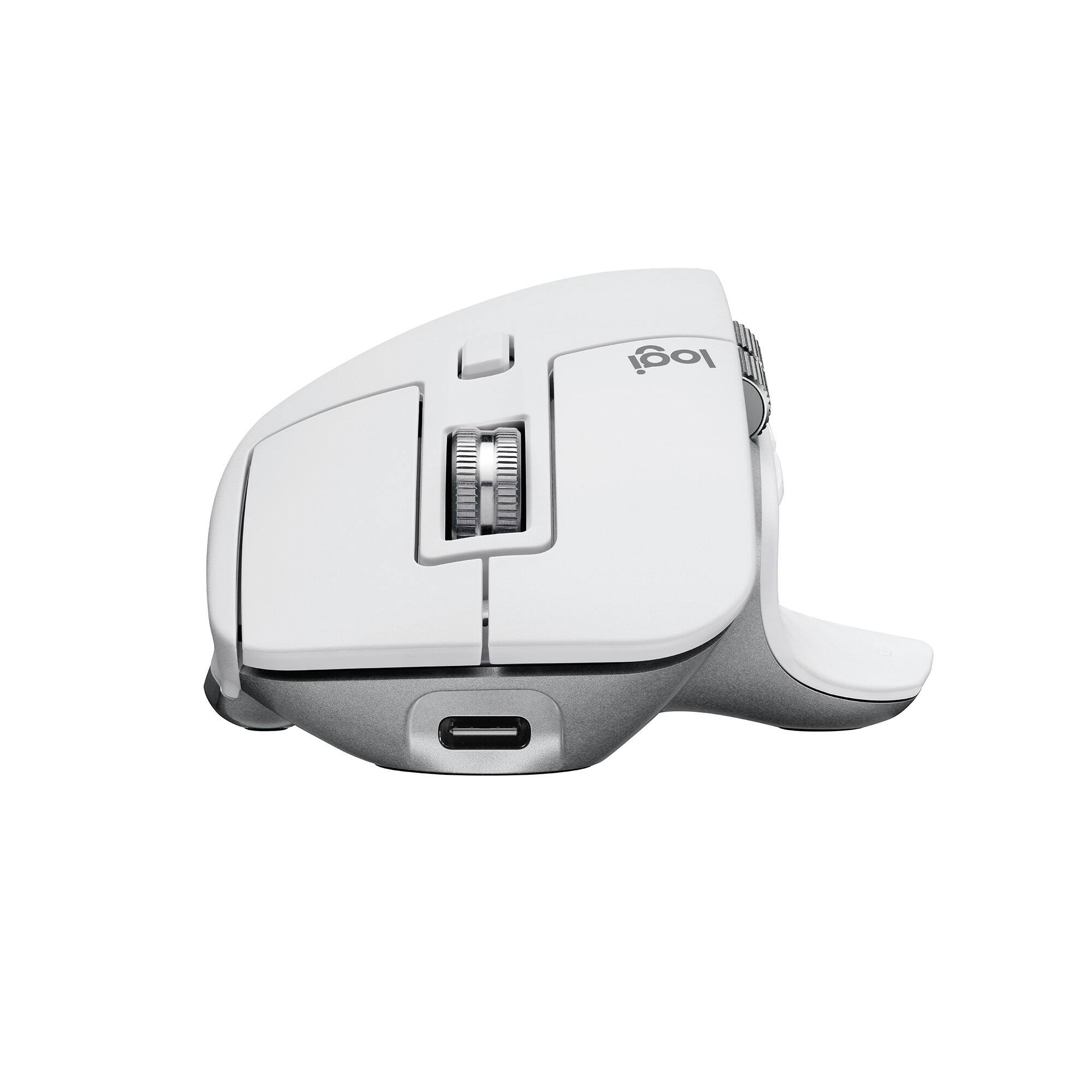 Back. Logitech - Logitech MX Keys S Wireless Keyboard (Gray) w/Mac Mouse Bundle - White.