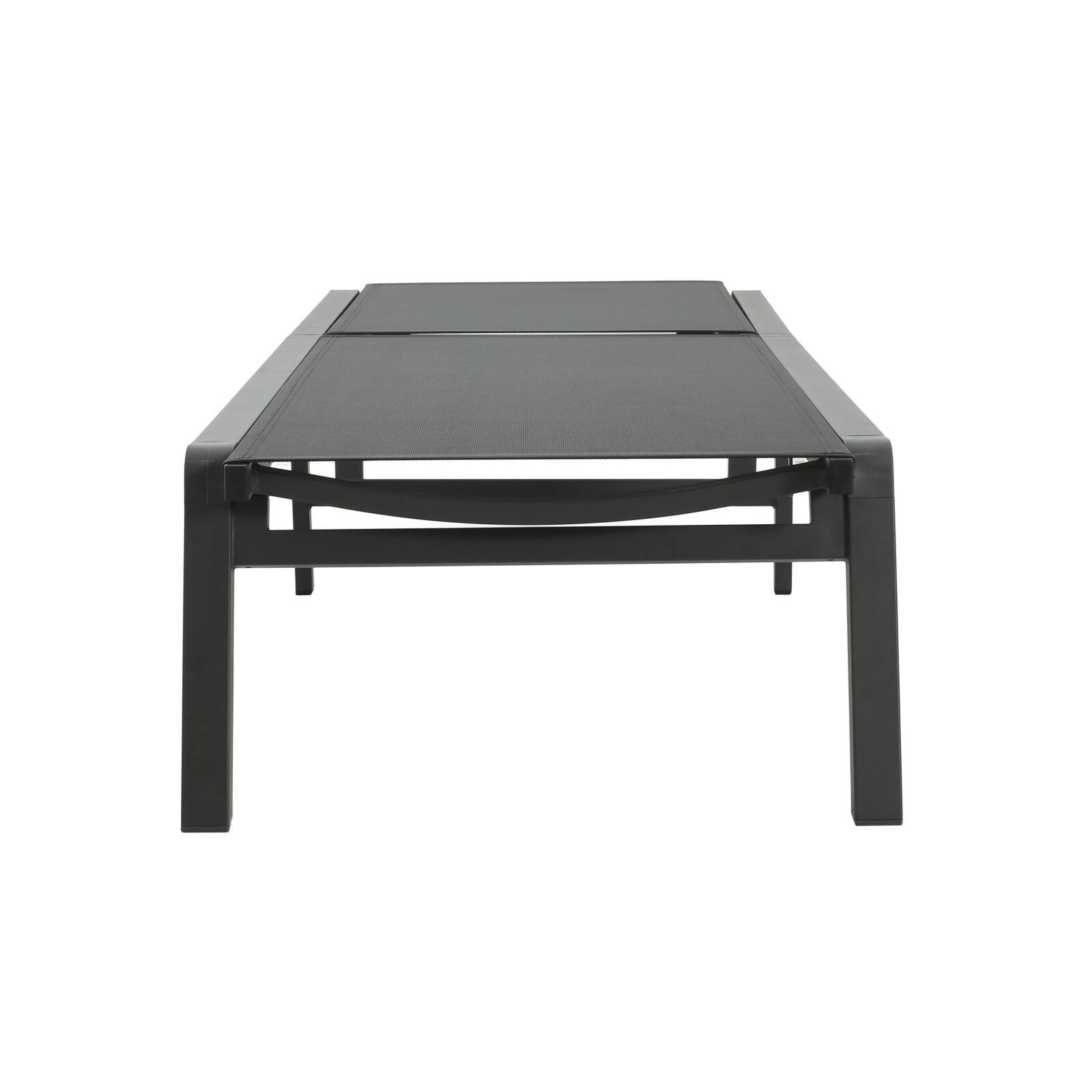 Alt View 4. Ecooso - Set of 2 Adjustable Mesh Chaise Lounges with Aluminum Frame, 4-Position Backrest, and Wheels for Easy Mobility - Black+ Gray.