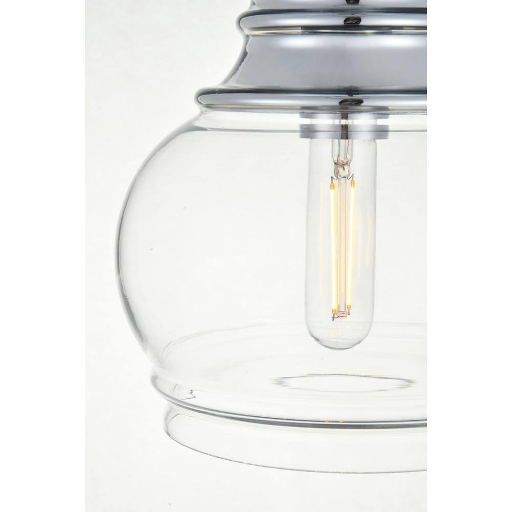 Back. Living District - Kenna 1 Light Chrome Pendant With Clear Glass - Chrome And Clear.