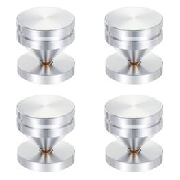 Unique Bargains - 4pcs Speaker Spike Kit Shockproof Adjustable Aluminum Alloy Spike Isolation with Pads Mat for Subwoofer - Silver