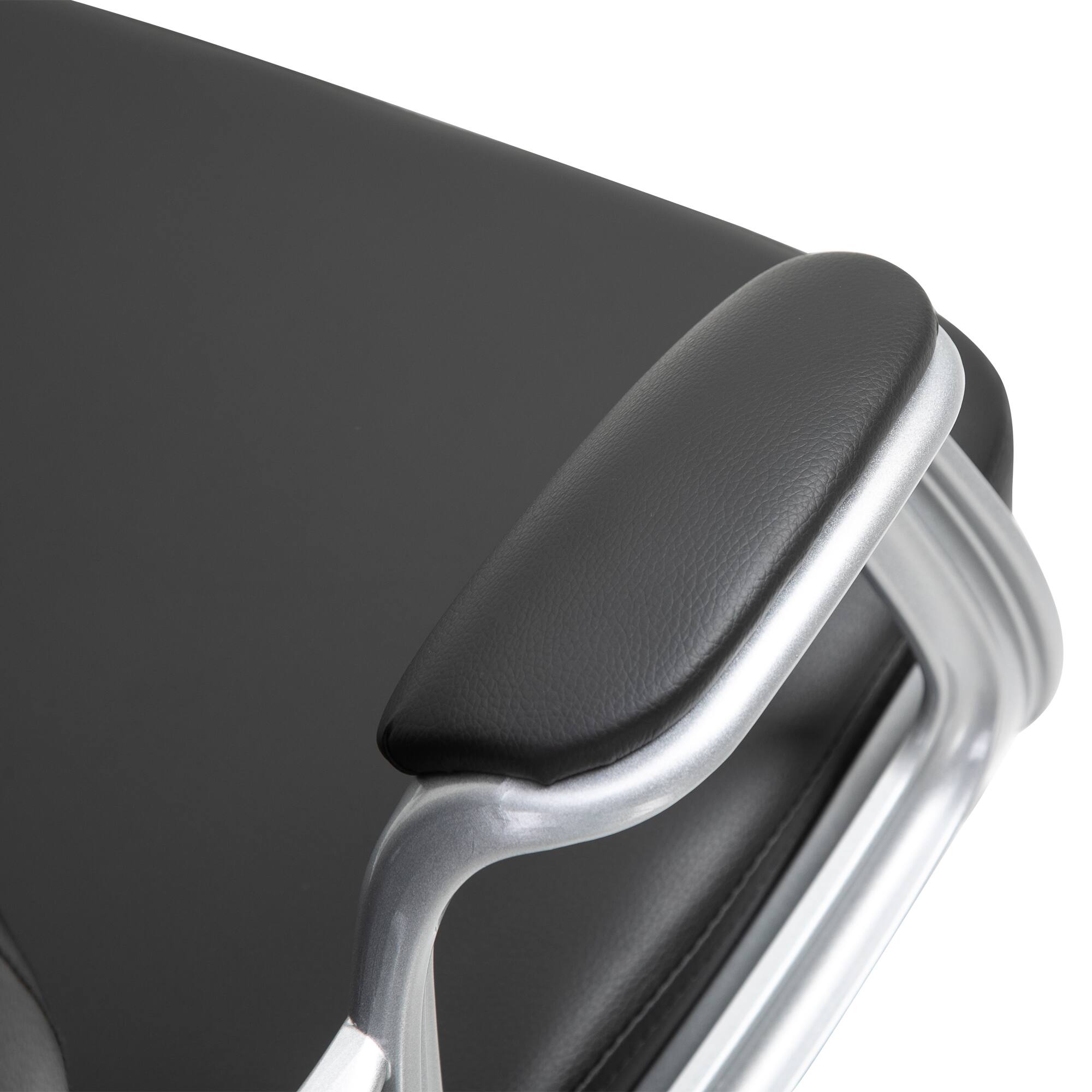 Alt View 8. Vinsetto - Button Tufted PU Leather Desk Chair with Padded Armrests - Black.