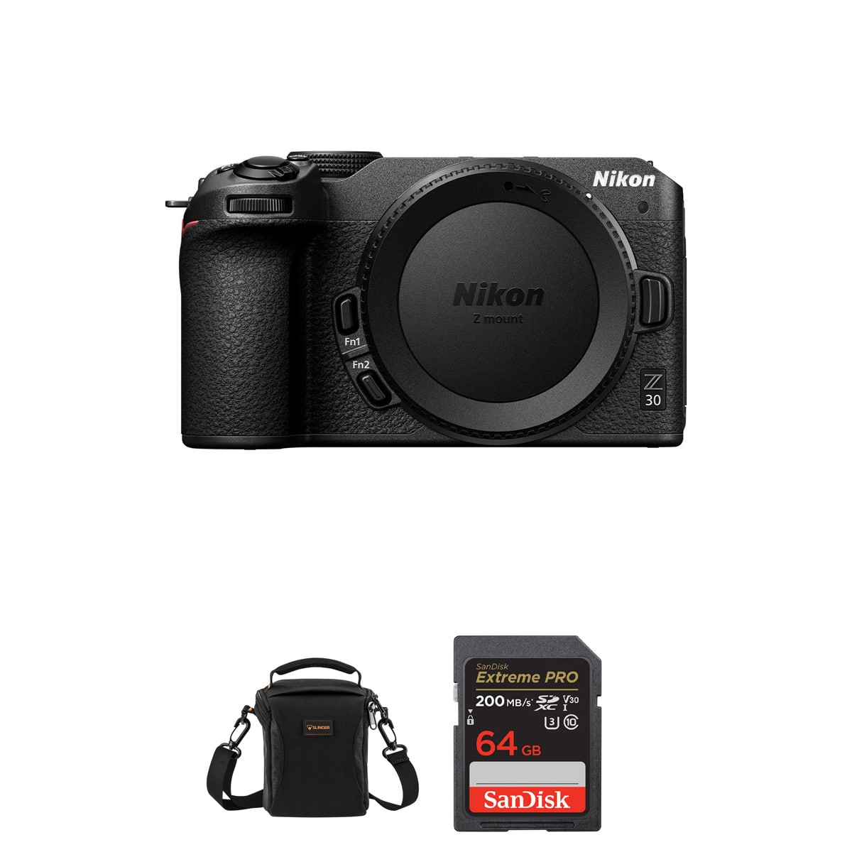 Bundle - Nikon - Z 30 DX-Format Mirrorless Camera with 64GB SD Card, Shoulder Bag