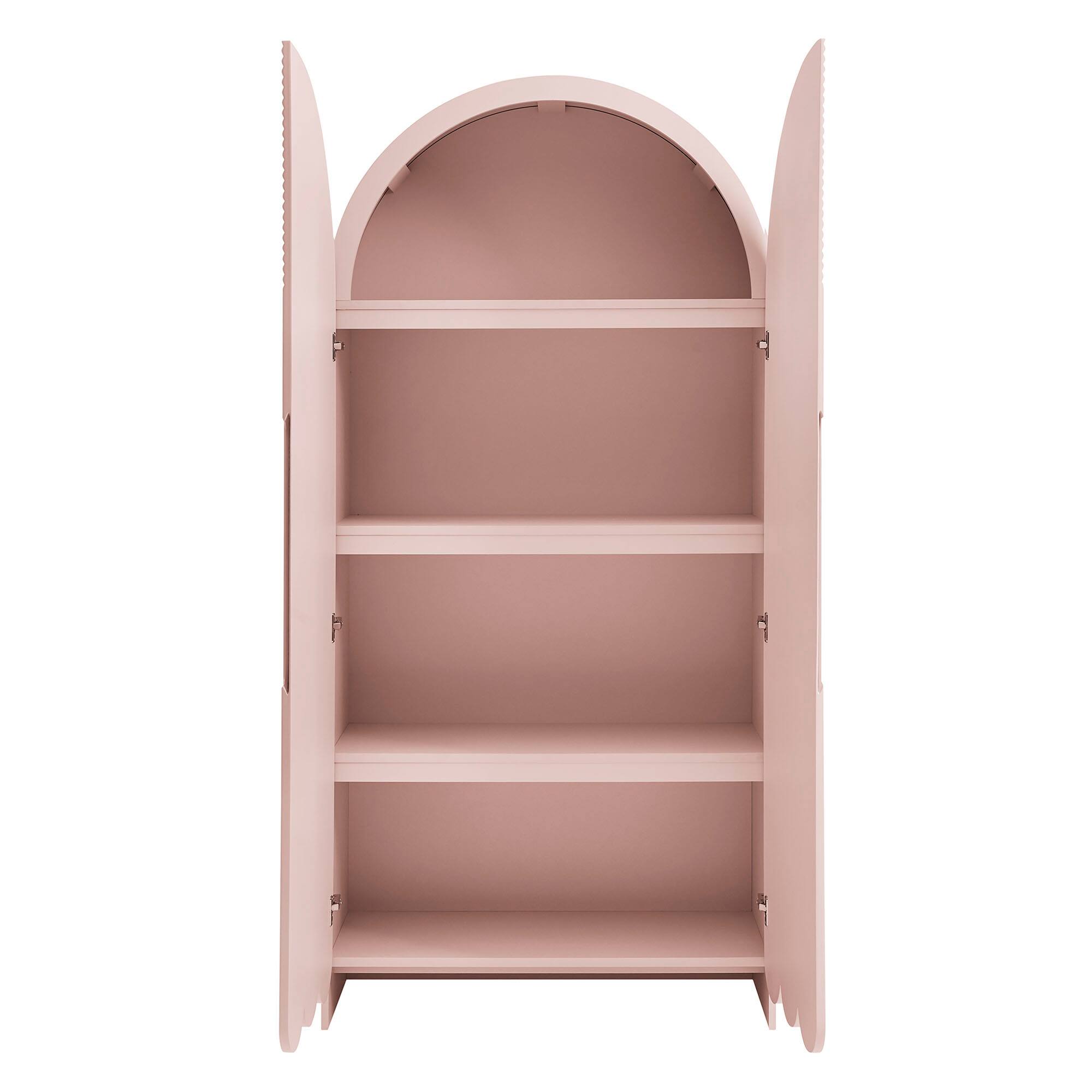 Alt View 5. Modway - Dahlia 78 Inch Fluted and Scalloped Arched Storage Cabinet by Modway - Soft Pink.