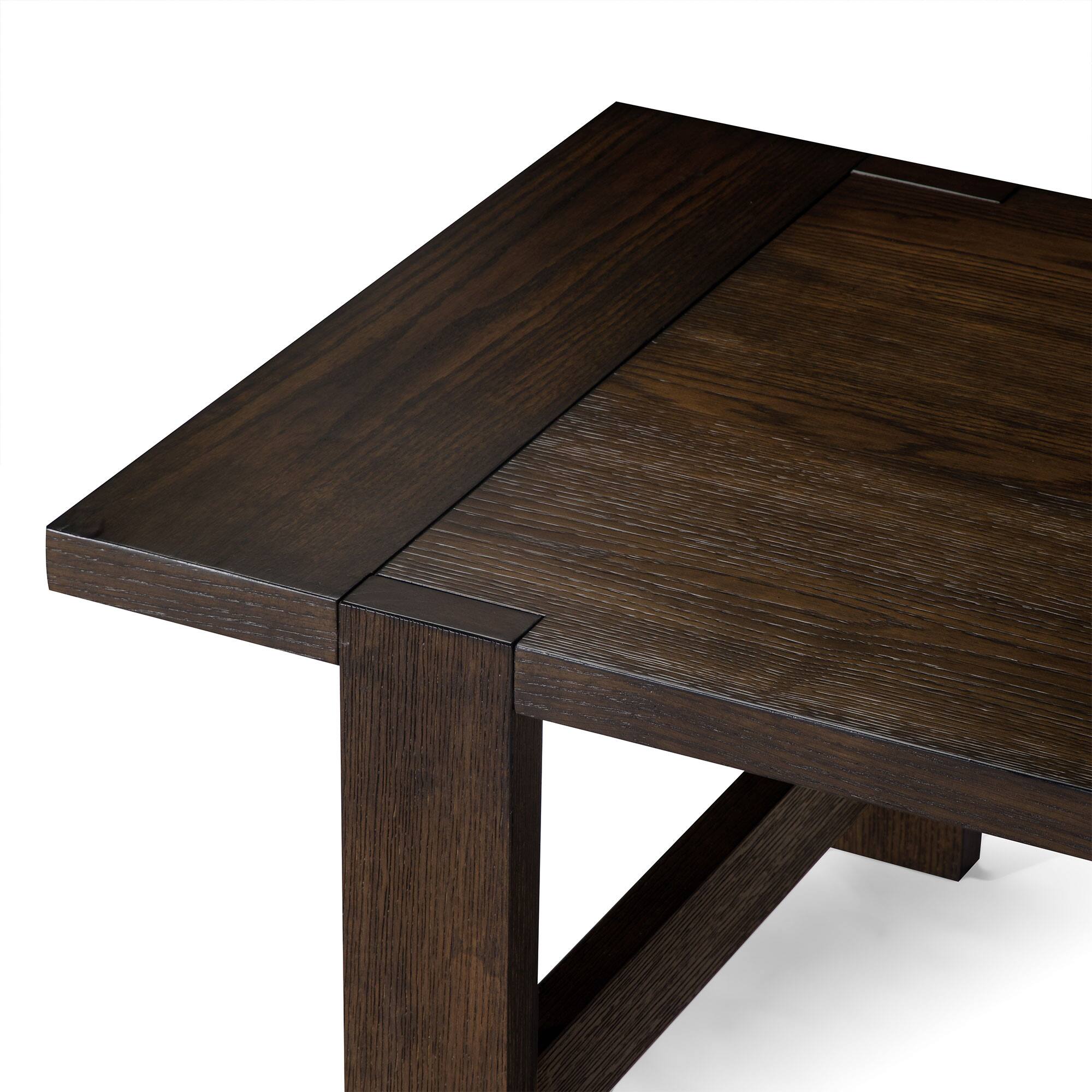 Alt View 3. Maven Lane - Maven Lane Angelo Rustic 48" x 24" Rectangular Wooden Coffee Table, Aged Brown - Aged Black.