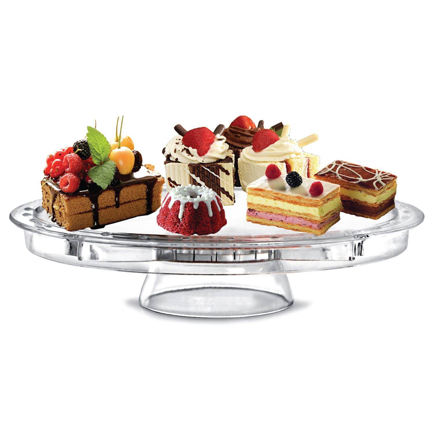 Left. FridgeMate - 4-in-1 Multifunction Clear Acrylic Serving Set - Clear.