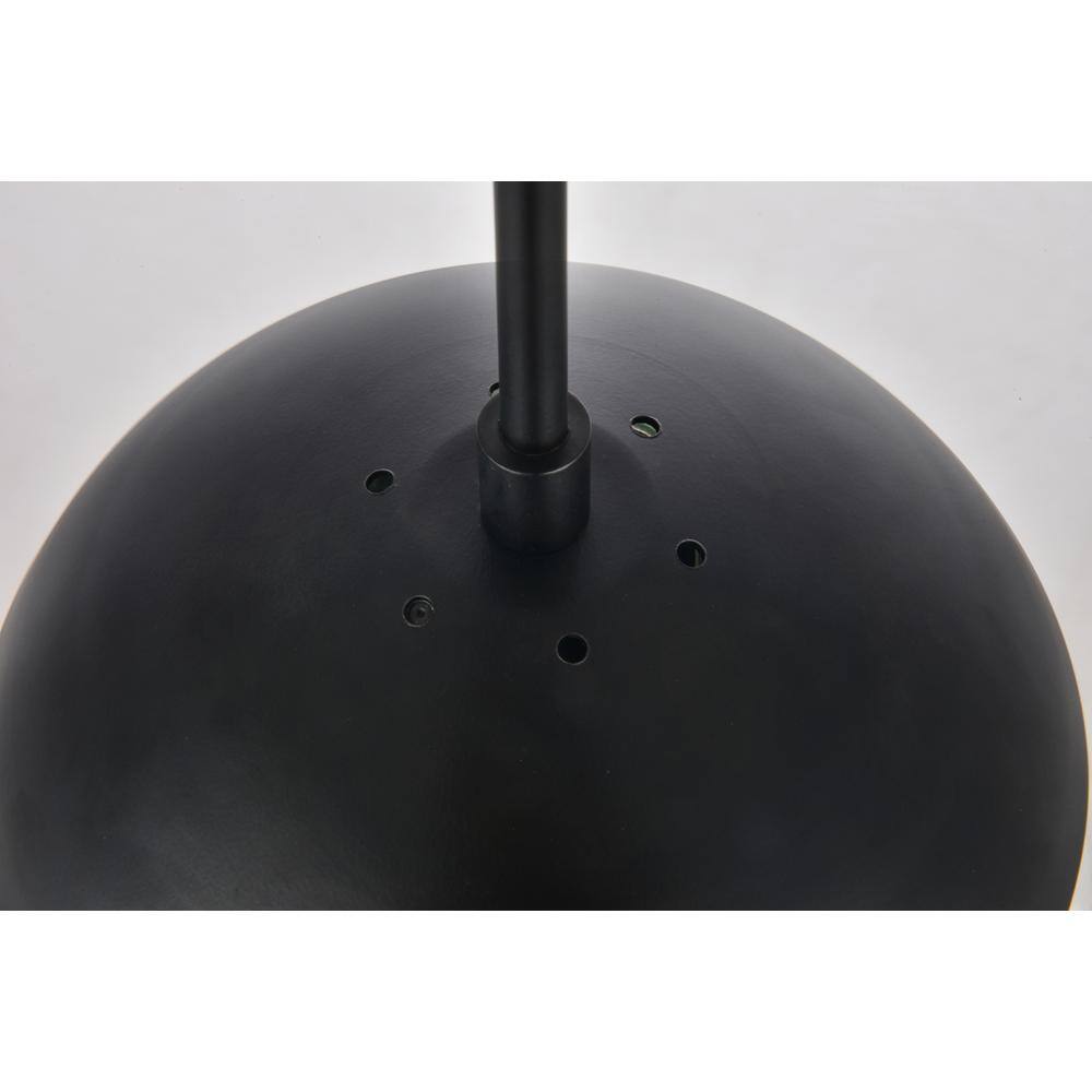 Alt View 1. Living District - Eclipse 5 Lights Black Pendant With Frosted White Glass - Black And Frosted White.