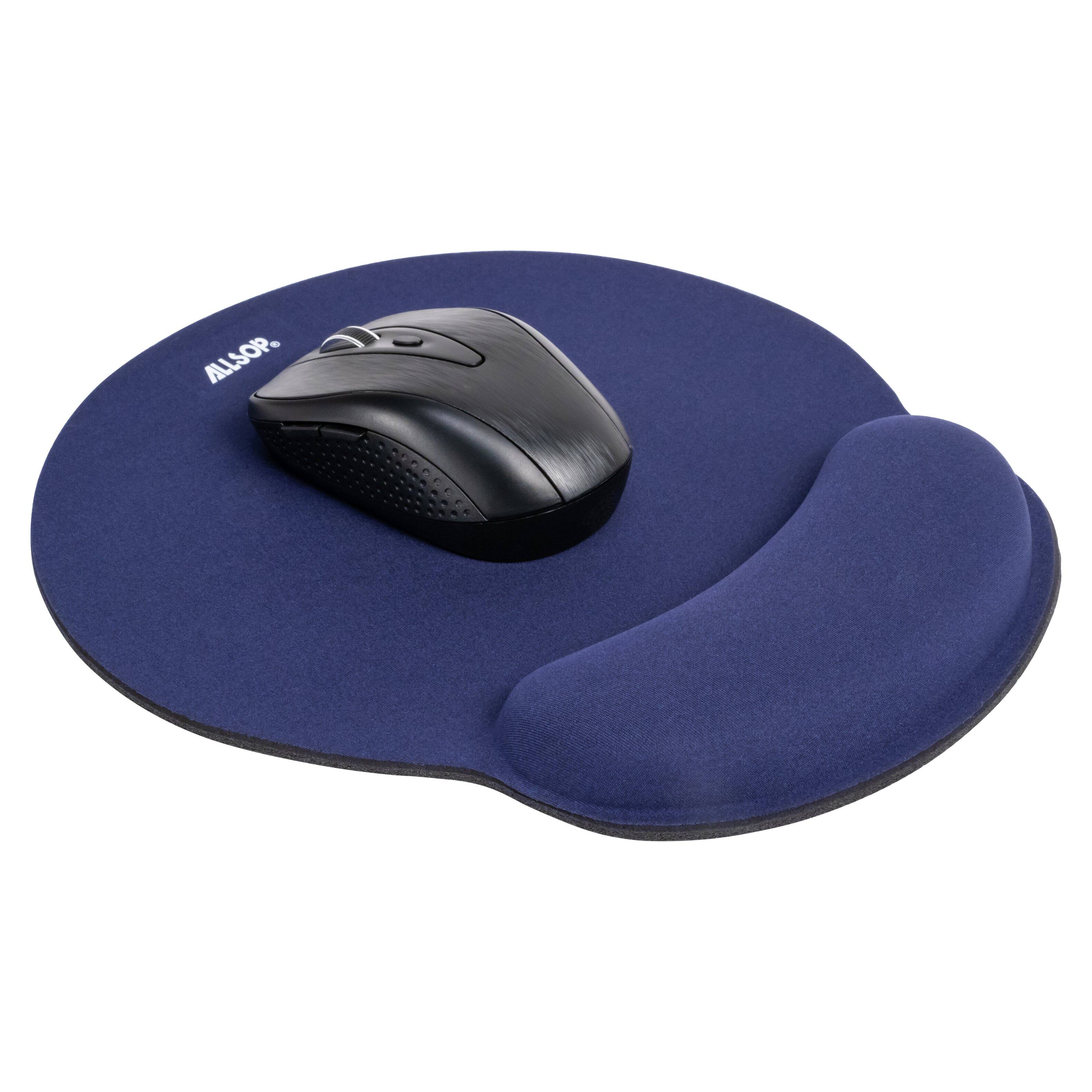 Angle. Allsop - Memory Foam Mouse Pad w/ Wrist Rest - BLUE.