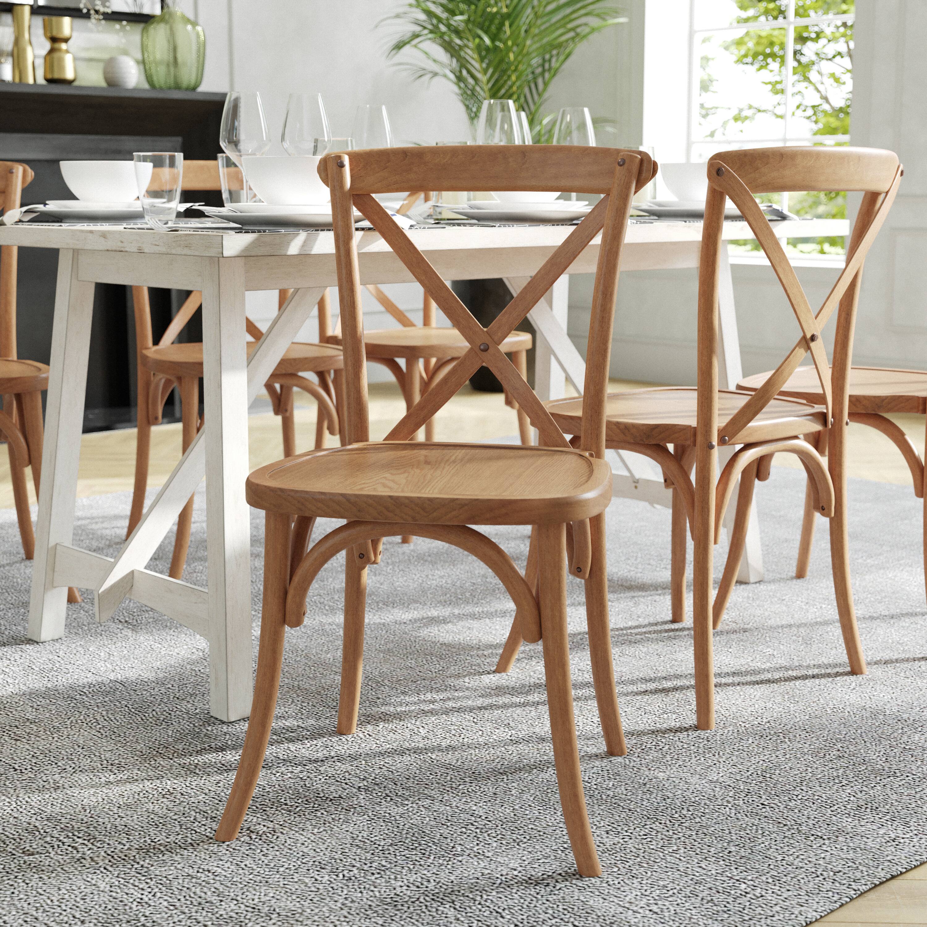 Angle. Flash Furniture - Advantage Light Brown X-Back Chair - Brown.