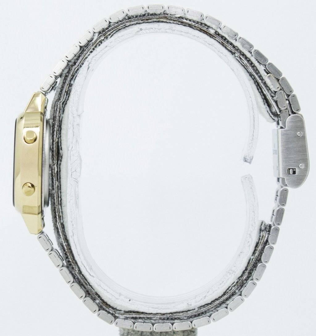 Angle. Casio - Digital Stainless Steel Alarm Timer LA670WGA-1DF Women's Watch - Golden.