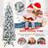 The text on the image is grouped and corrected as follows:
Winter Style Flocking Slim Xmas Tree Space-saving for Surprise you in small rooms different places Home Office Carnival