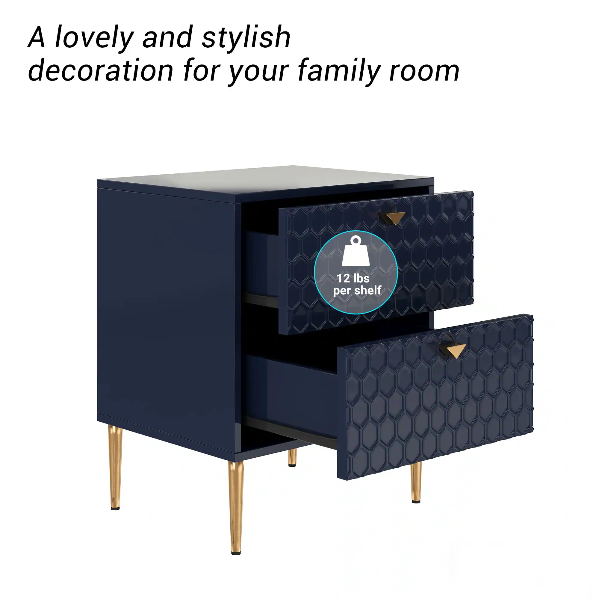 A lovely and stylish decoration for your family room

12 lbs per shelf