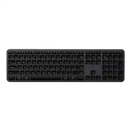 Satechi - Slim EX3 Full-Size Wireless Keyboard - Numpad, Bluetooth & 2.4GHz, OS Key Remap, USB-C Rechargeable - Space Black