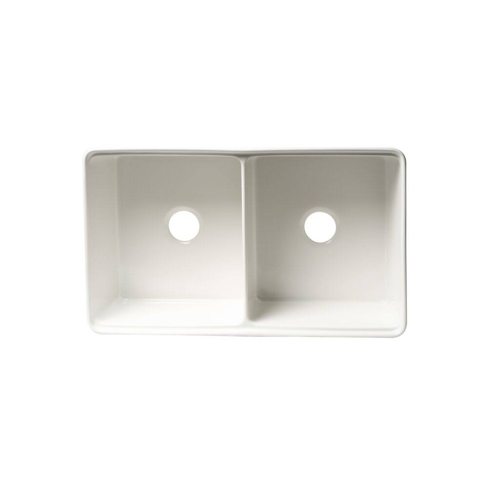 Alt View 4. Alfi - ALFI brand White 33 x 20 Workstation Double Bowl Step Rim Fireclay Farm Sink - White.