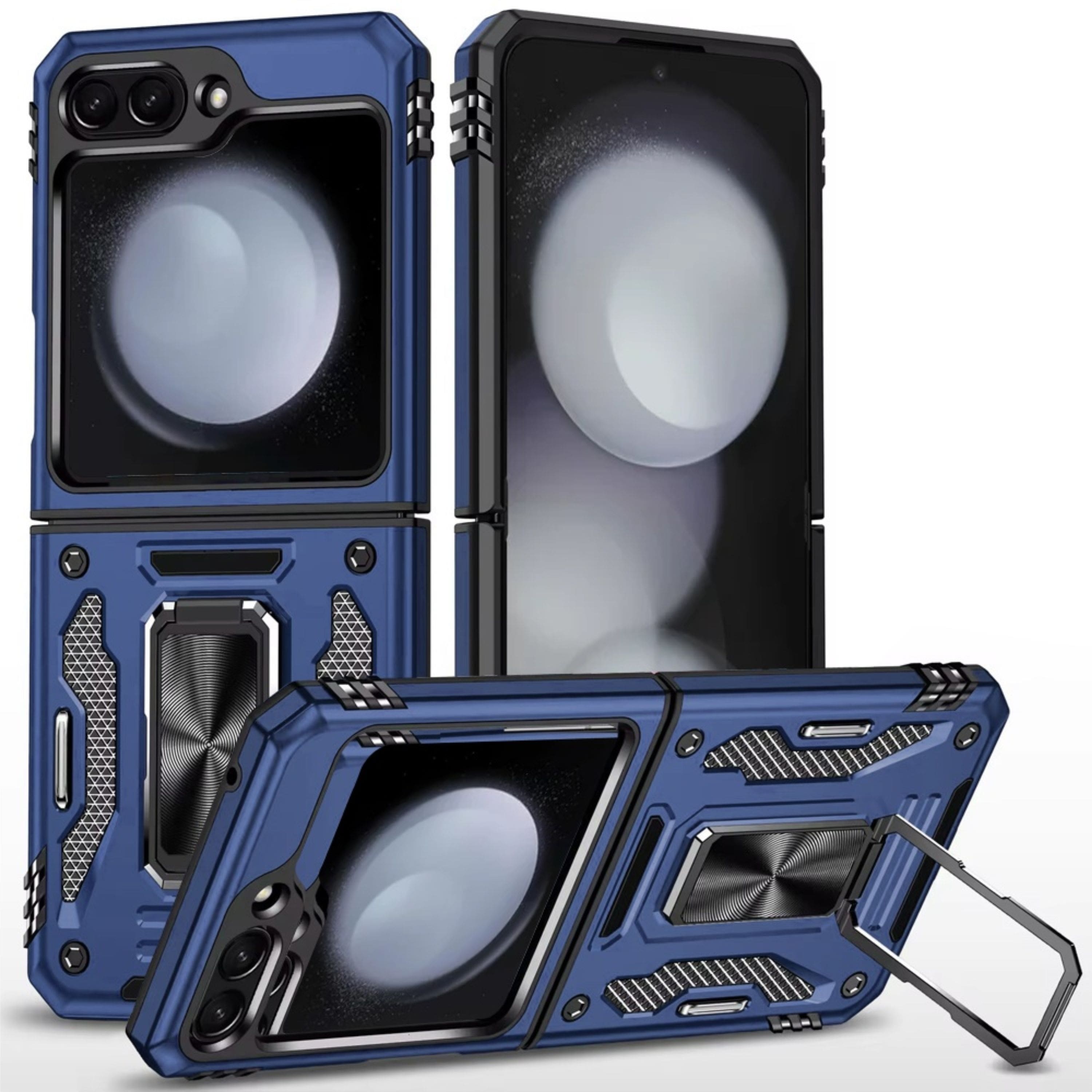 Kitcheniva - Hybrid Sliding Lens Ring Stand Case For Samsung Galaxy Z Flip 6 - Navy Blue price history on PriceWatchPro