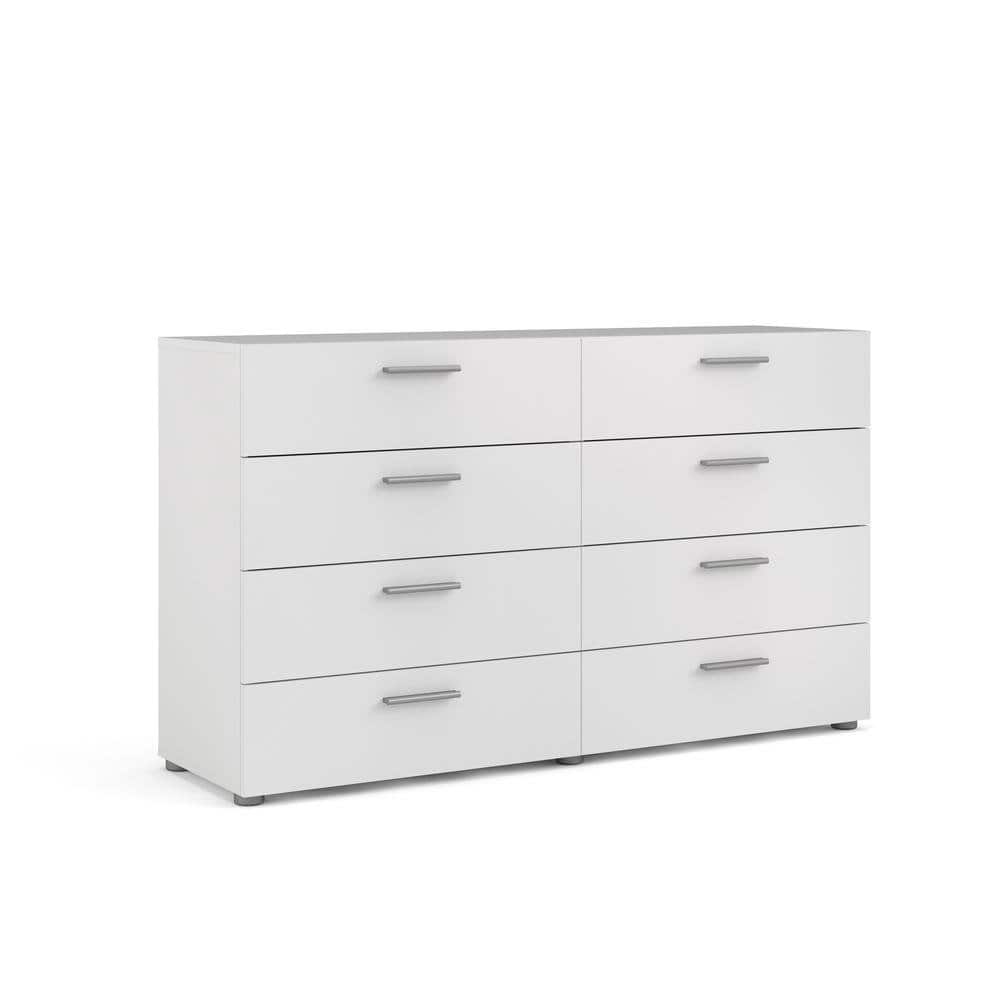 FurniFact - Sleek Double Dresser with Eight Spacious Drawers for Bedroom Storage - White price history on PriceWatchPro