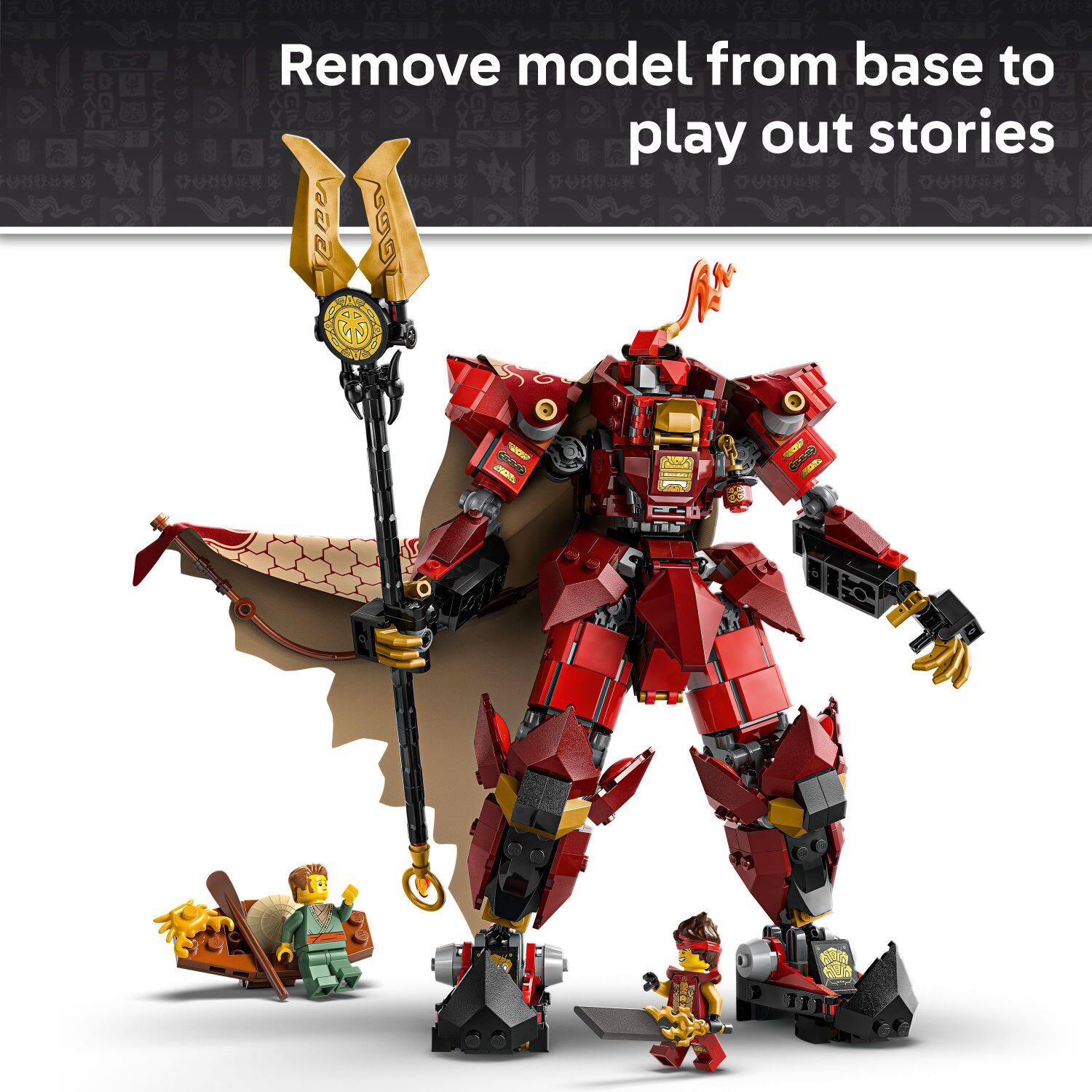 Remove model from base to play out stories.