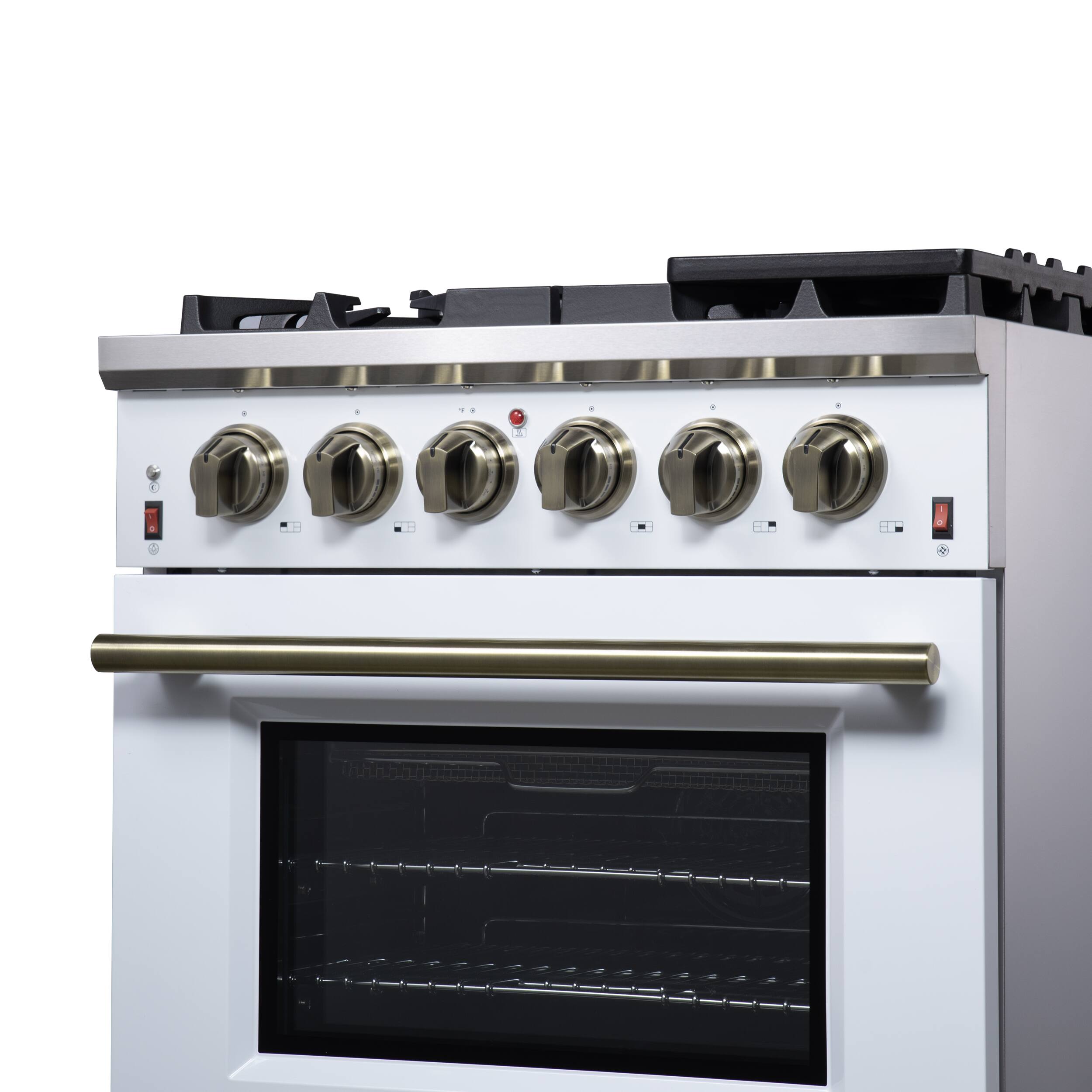 Alt View 4. Forno Appliances - Massimo 4.32 Cu. Ft. Freestanding Gas Convection Range with Air Fryer Kit, Wok Support & Griddle - White.